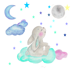 Zen Baby Bunny on Cloud