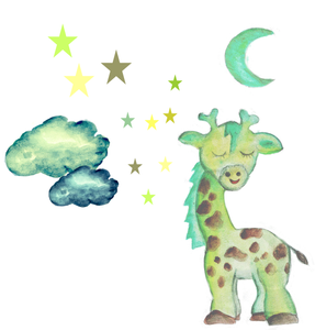 Baby Giraffe under Night Sky